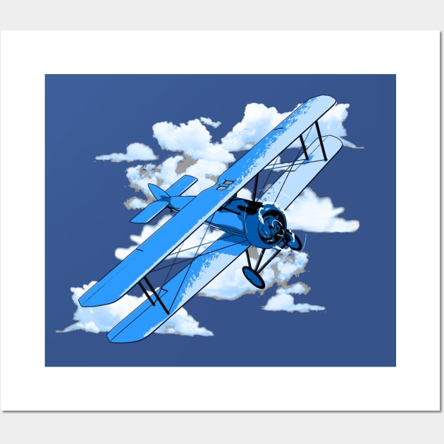 Classic Aviation Biplane Wall Art by macdonaldcreativestudios